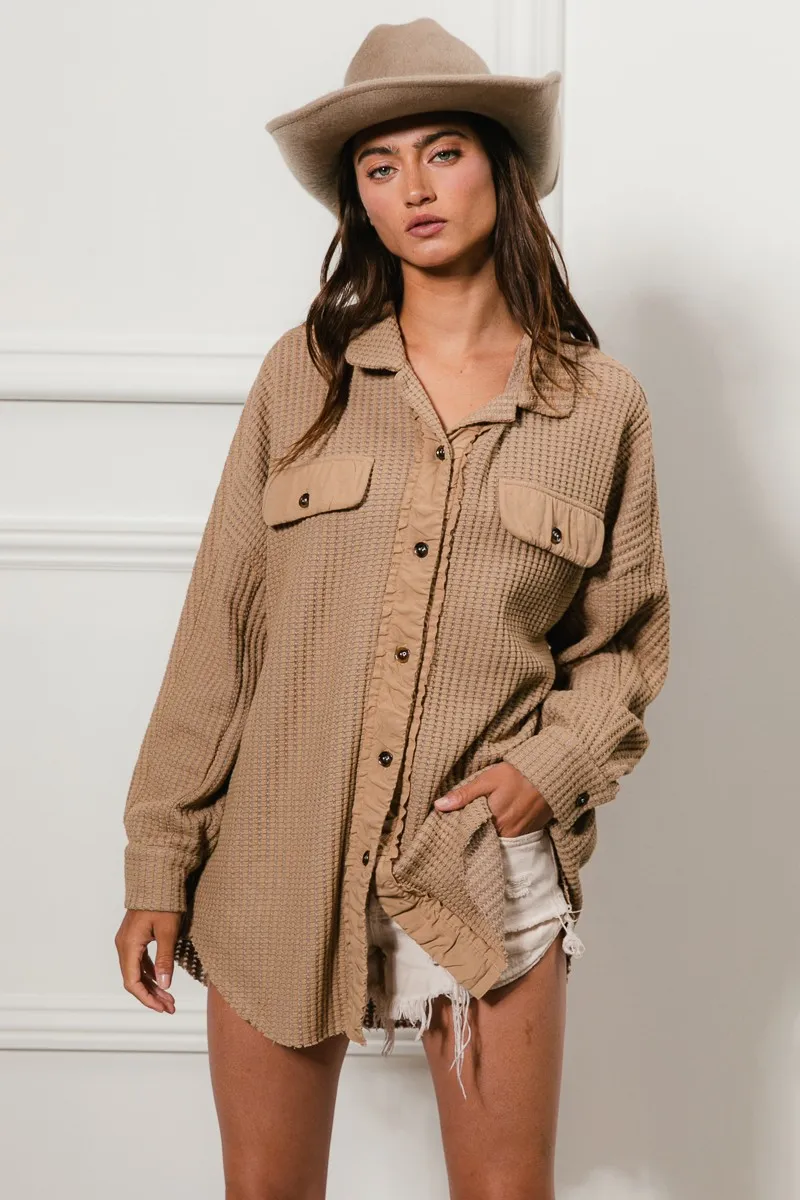 BiBi Heavy Waffle Oversized Shacket