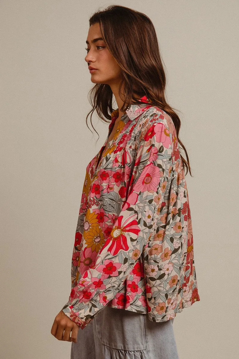 BiBi Woven Floral Printed Shirt Top