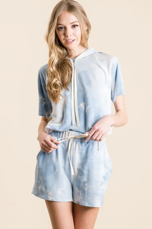 BiBi Tie Dye French Terry Hoodie Top and Bottom Set