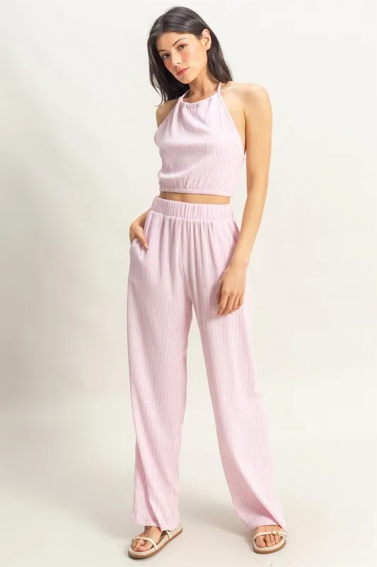 HYFVE Striped Halter Neck Top and Pants Set