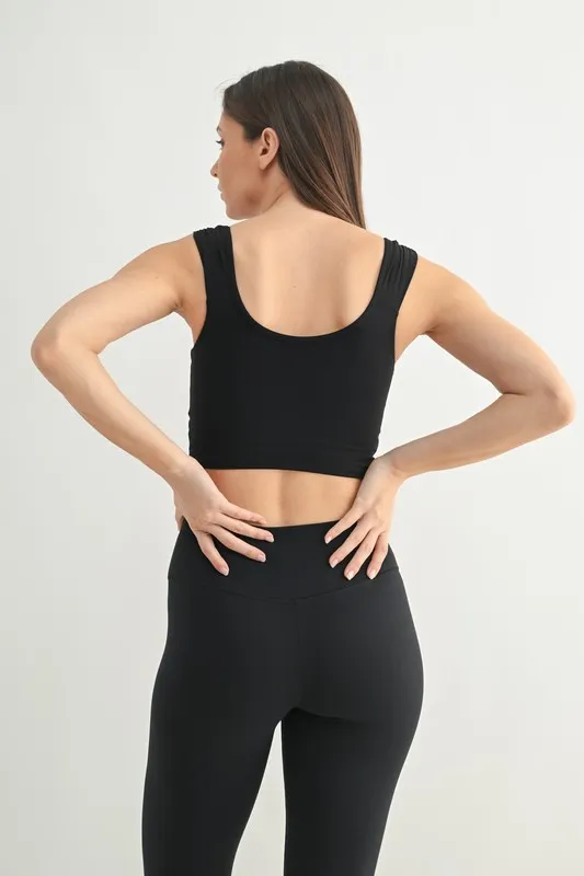 MONO B Ruched Front Active Tank