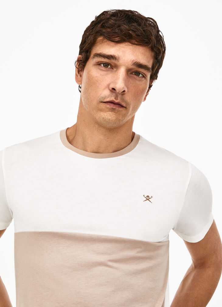 Panelled cotton t-Shirt