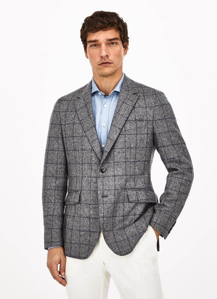 Windowpane check blazer