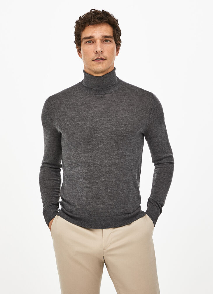 Roll neck merino jumper