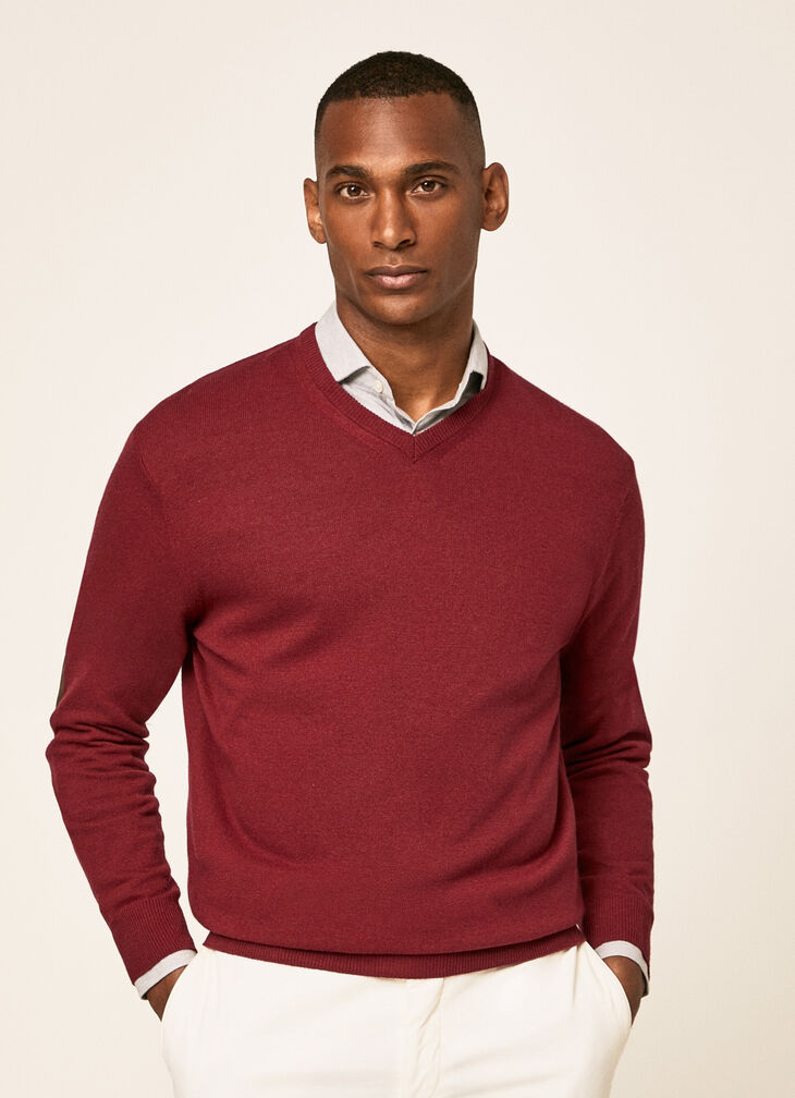 Wool blend V-neck jumper