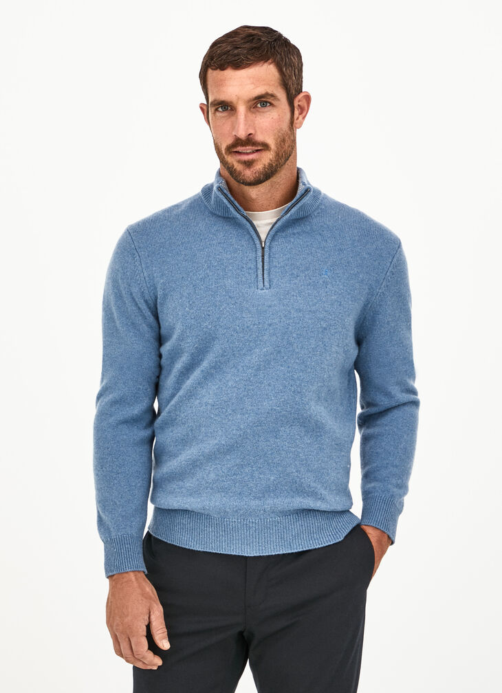 Lambswool half zip jumper