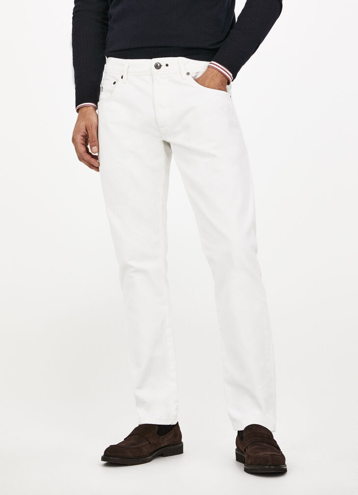 Optic white denim pants