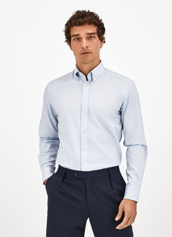 Garment dyed Oxford shirt