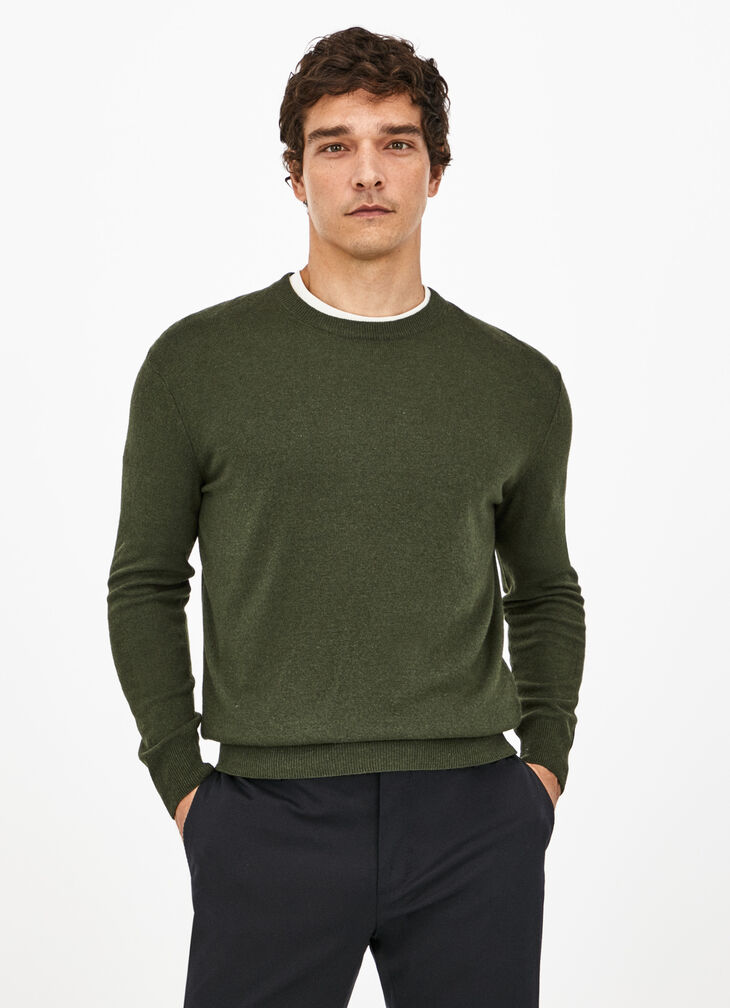 Wool blend crew neck jumper