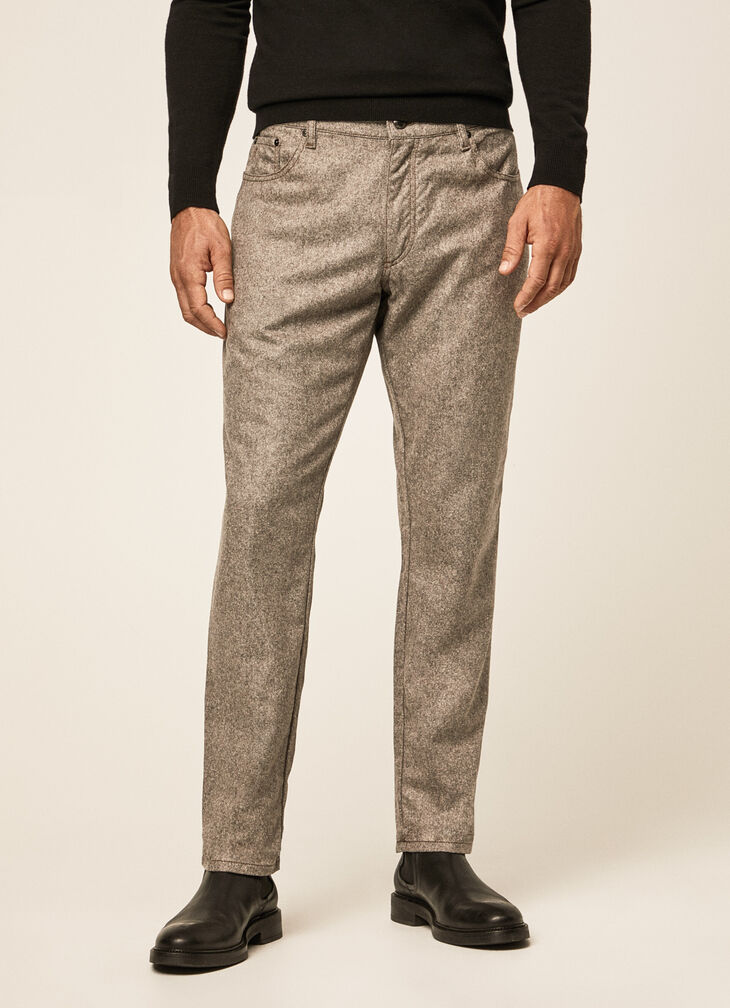 Flannel 5-pocket trousers