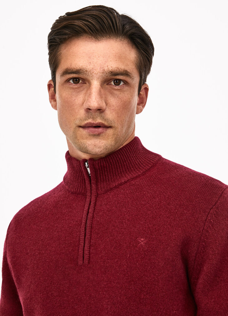 Lambswool half zip jumper
