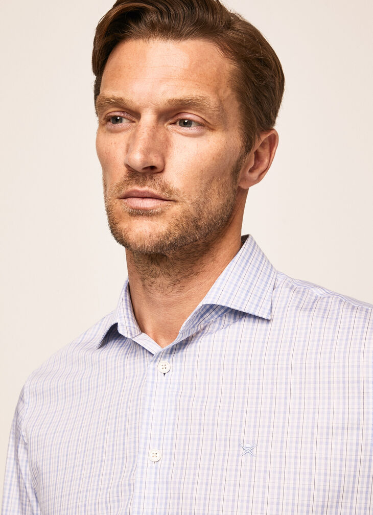 Stain-proof checked shirt