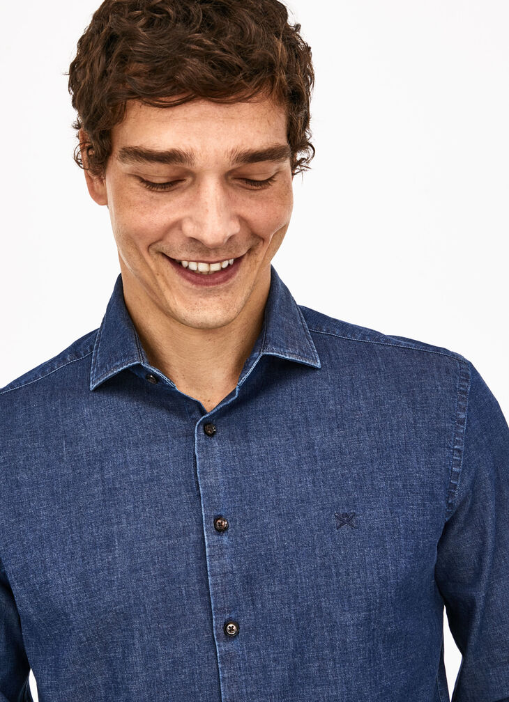 Stretch denim shirt