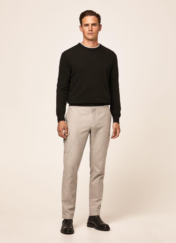 Flannel cargo trousers