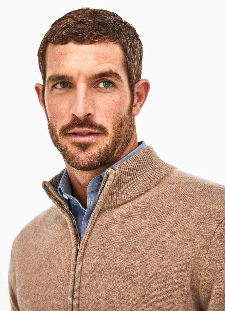 Lambswool full zip jumper