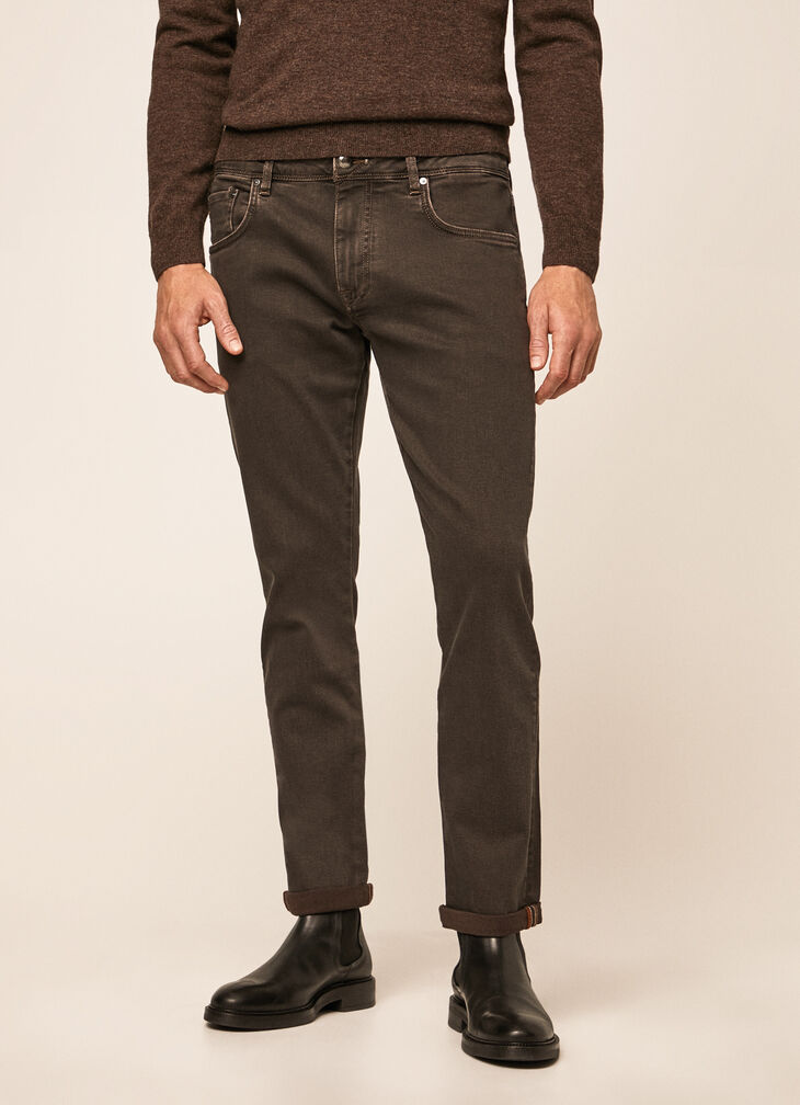 Brown denim jeans