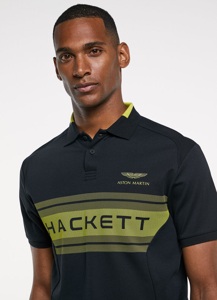 Contrast-panel polo shirt