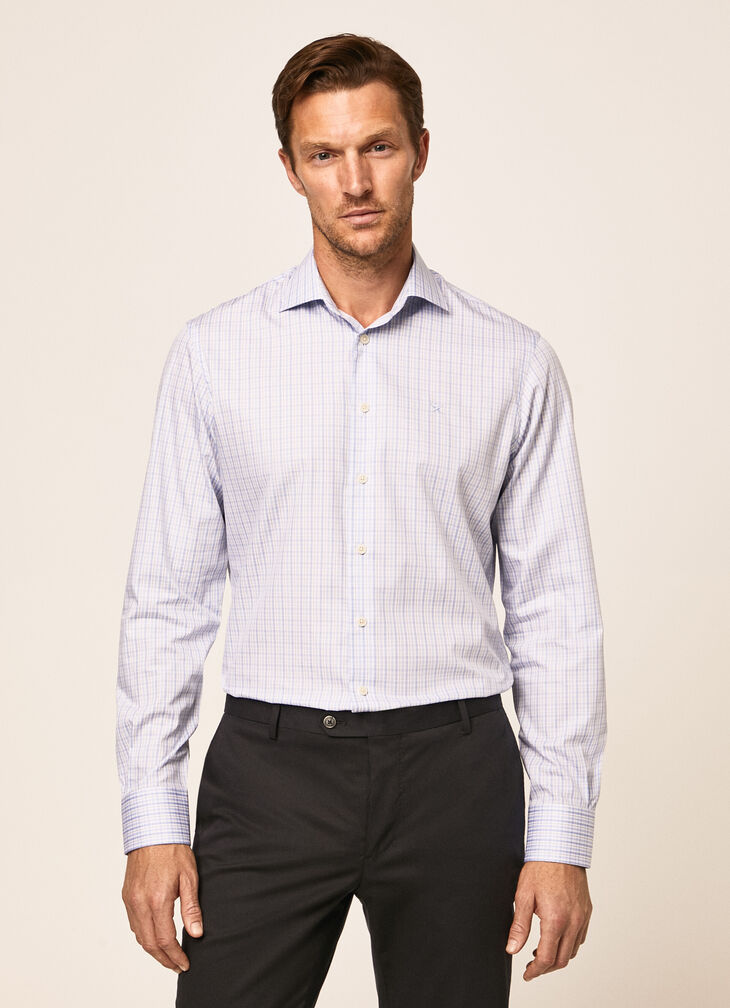 Stain-proof checked shirt