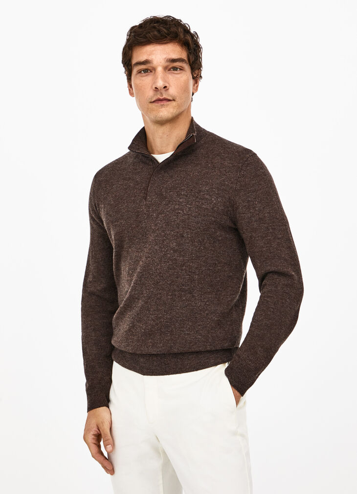 Half-zip knitted jumper