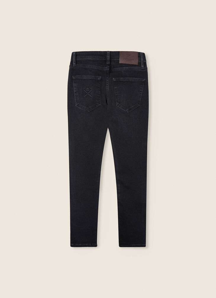 Black denim trousers