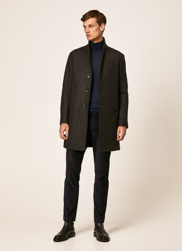 Wool blend overcoat