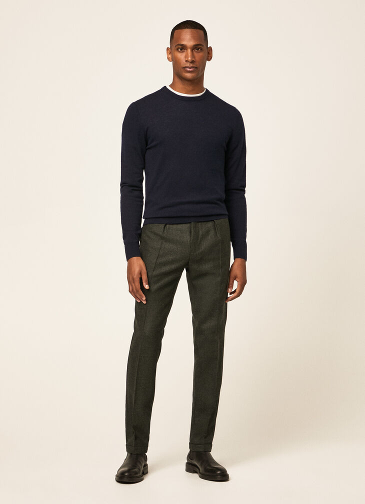 Houndstooth chino trousers