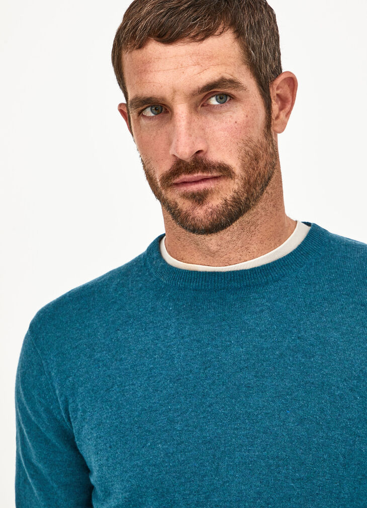 Wool blend crew neck jumper