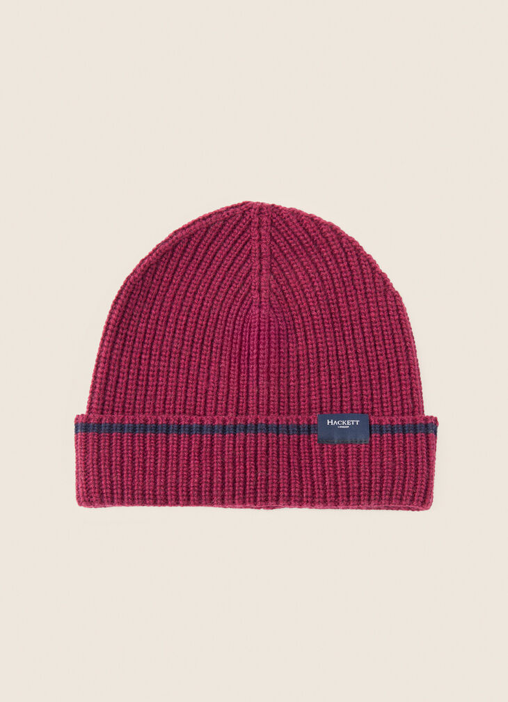 Contrast stripe beanie