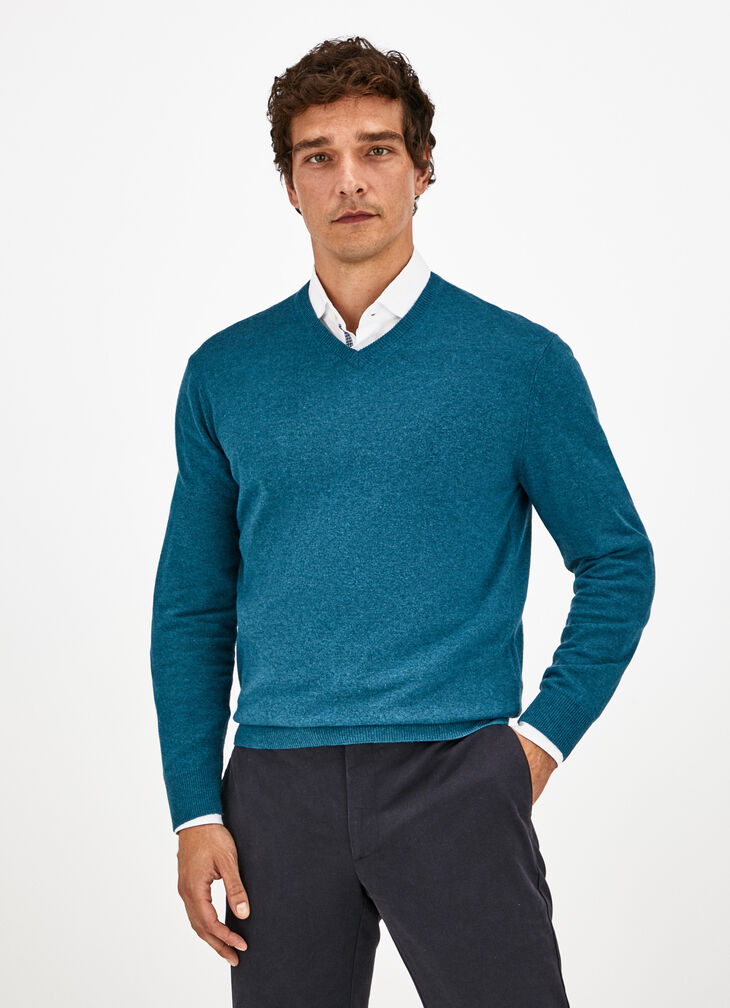Wool blend V-neck jumper