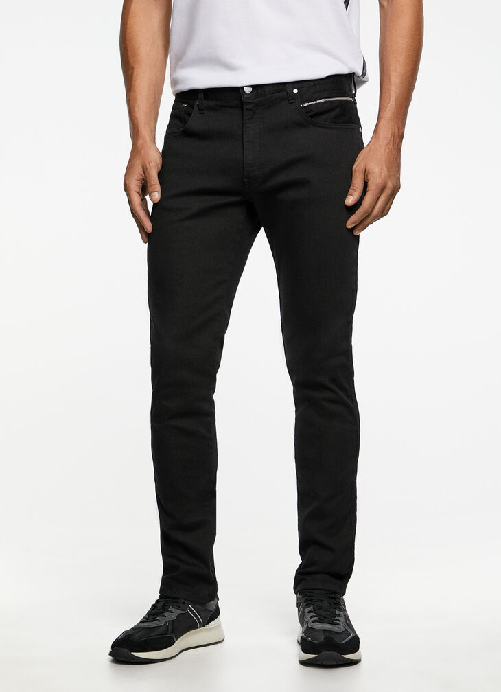 Black denim trousers