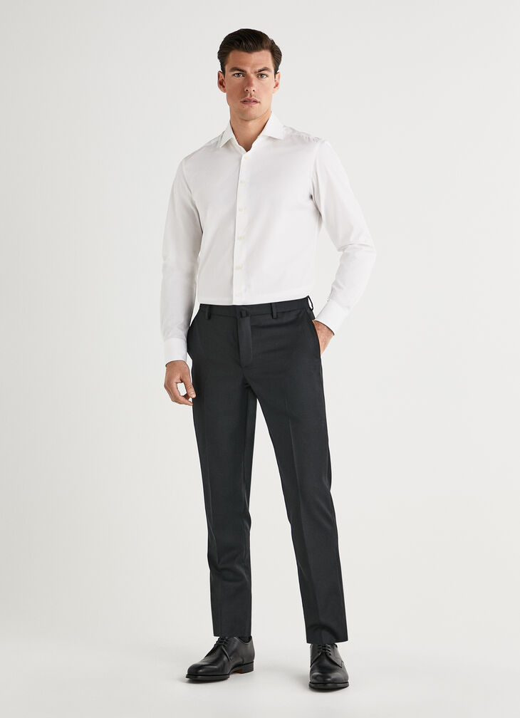 Plain wool trousers