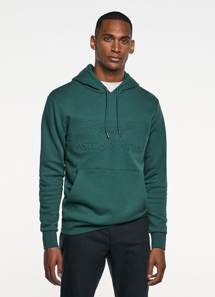 Embossed logo hoodie