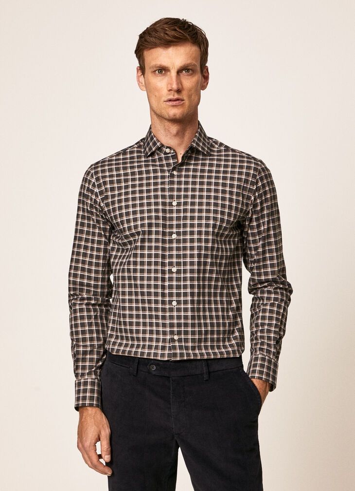 Texture plaid shirt
