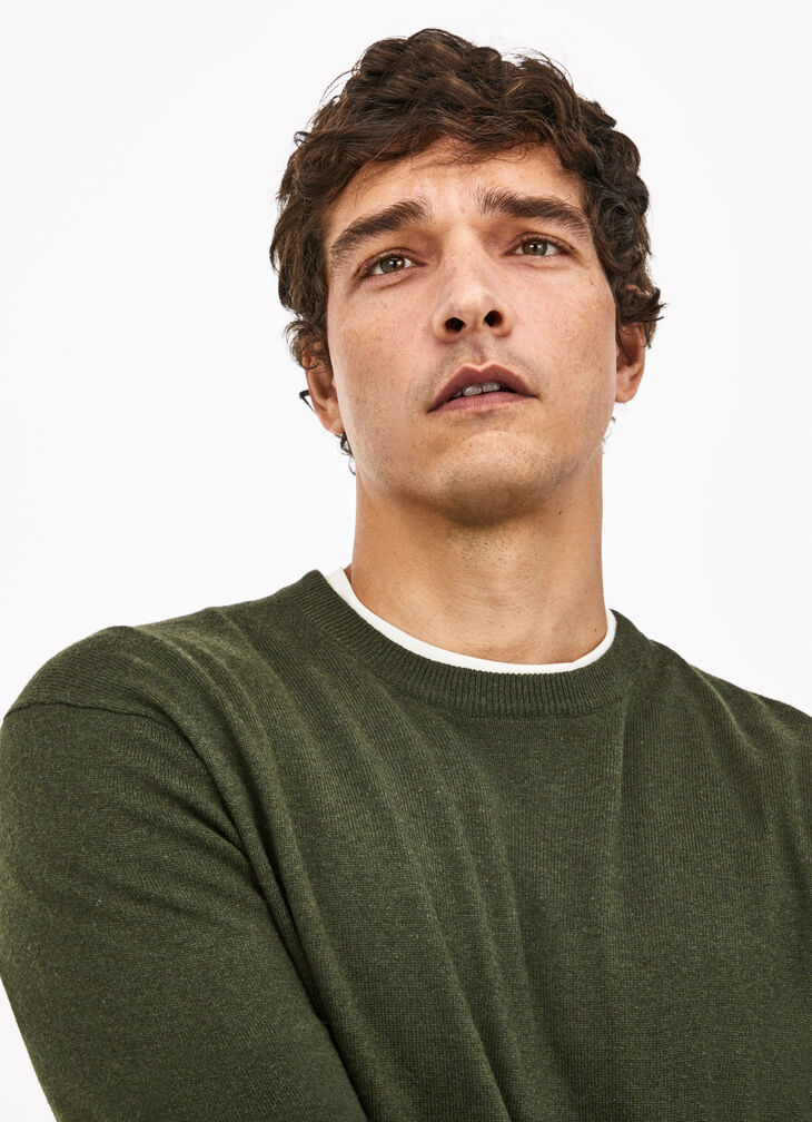Wool blend crew neck jumper