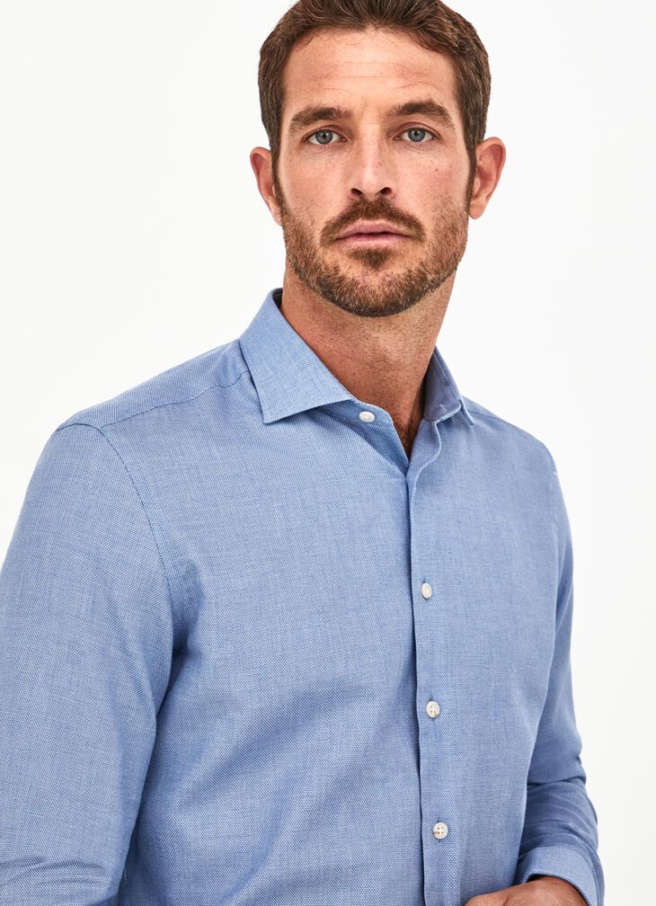 Melange cotton shirt