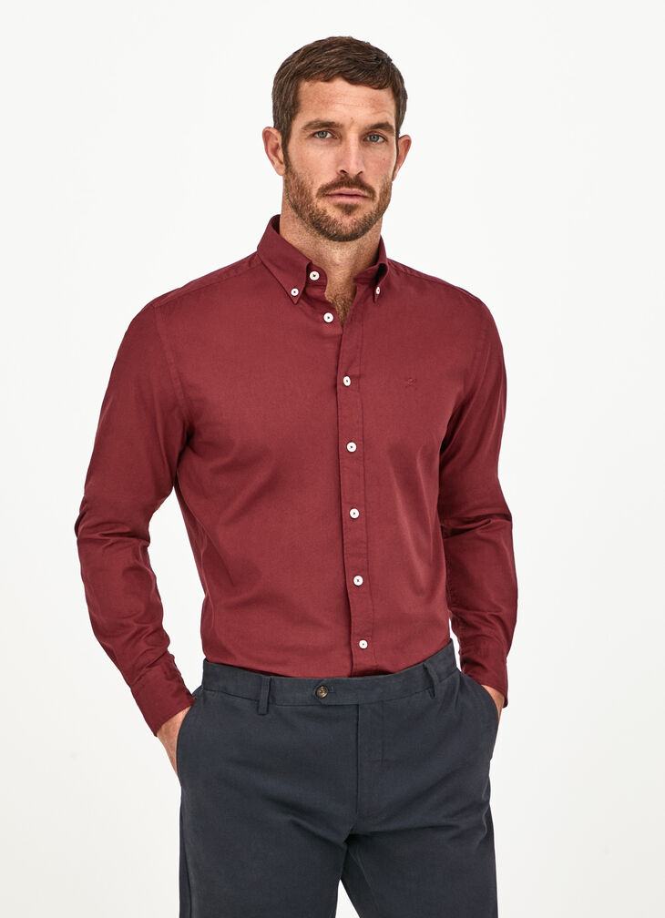Garment dyed Oxford shirt