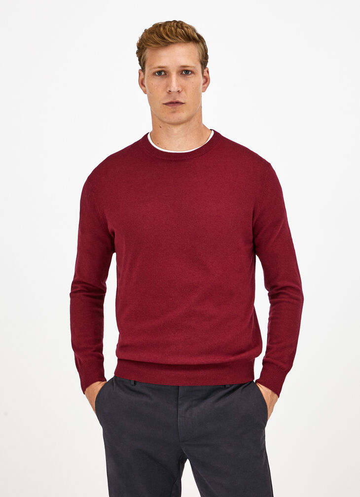 Wool blend crew neck jumper
