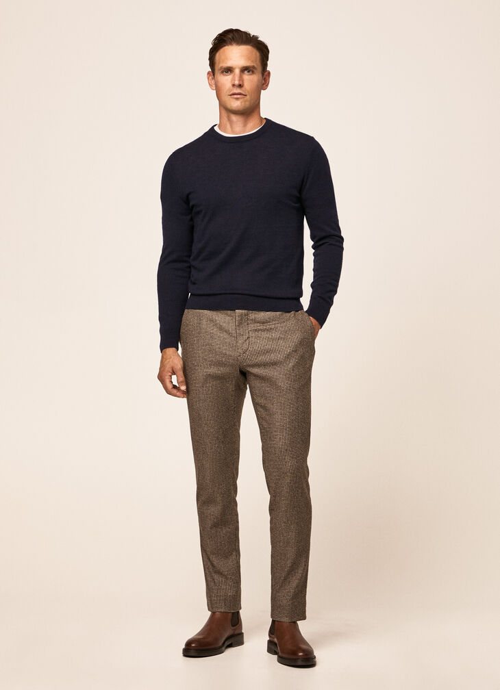 Houndstooth chino trousers