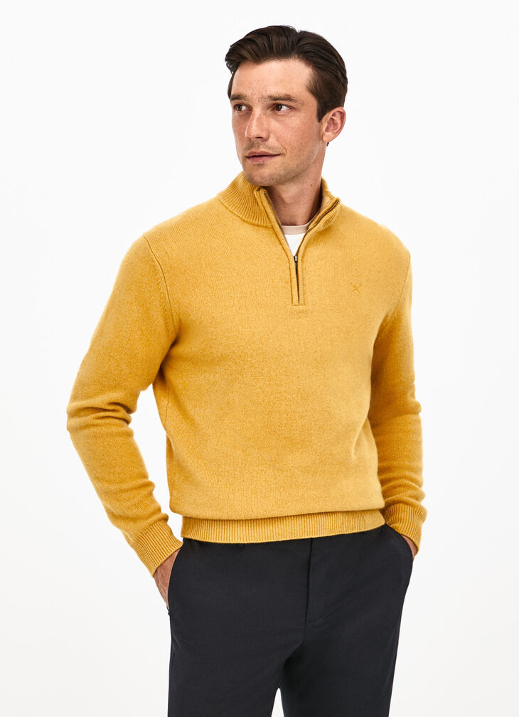 Lambswool half zip jumper