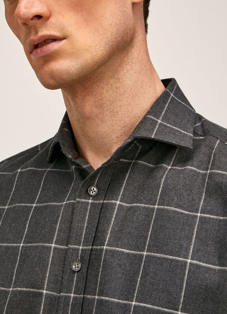 Windowpane check shirt