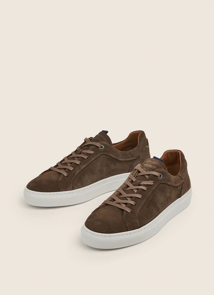 Leather cupsole trainers