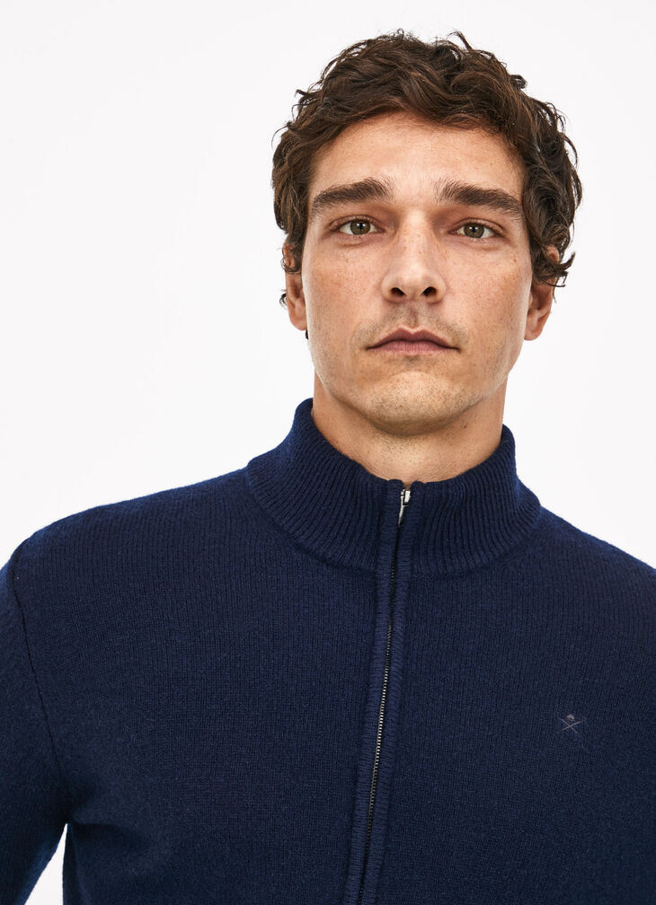 Lambswool full zip jumper