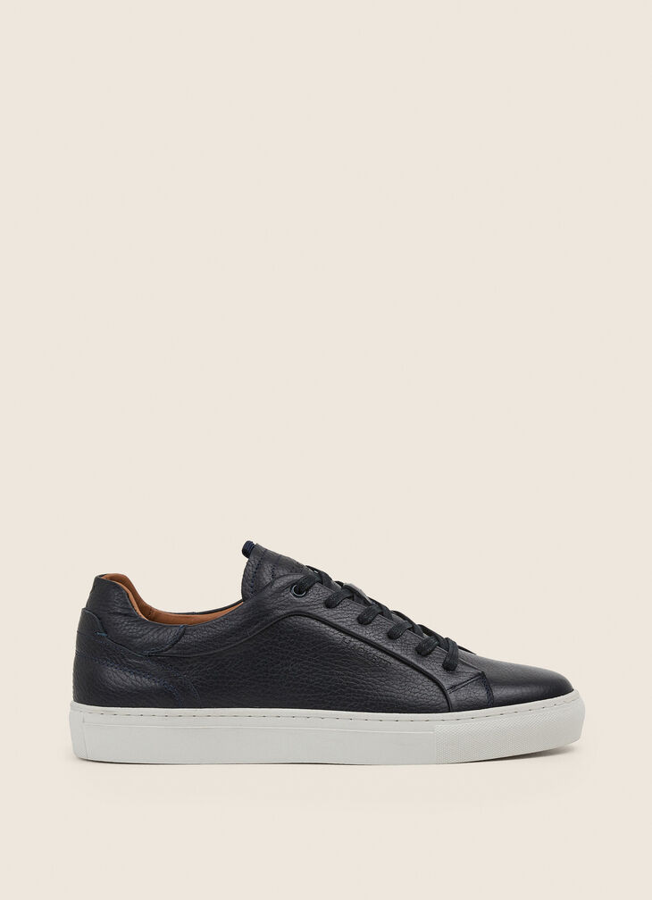 Leather cupsole trainers