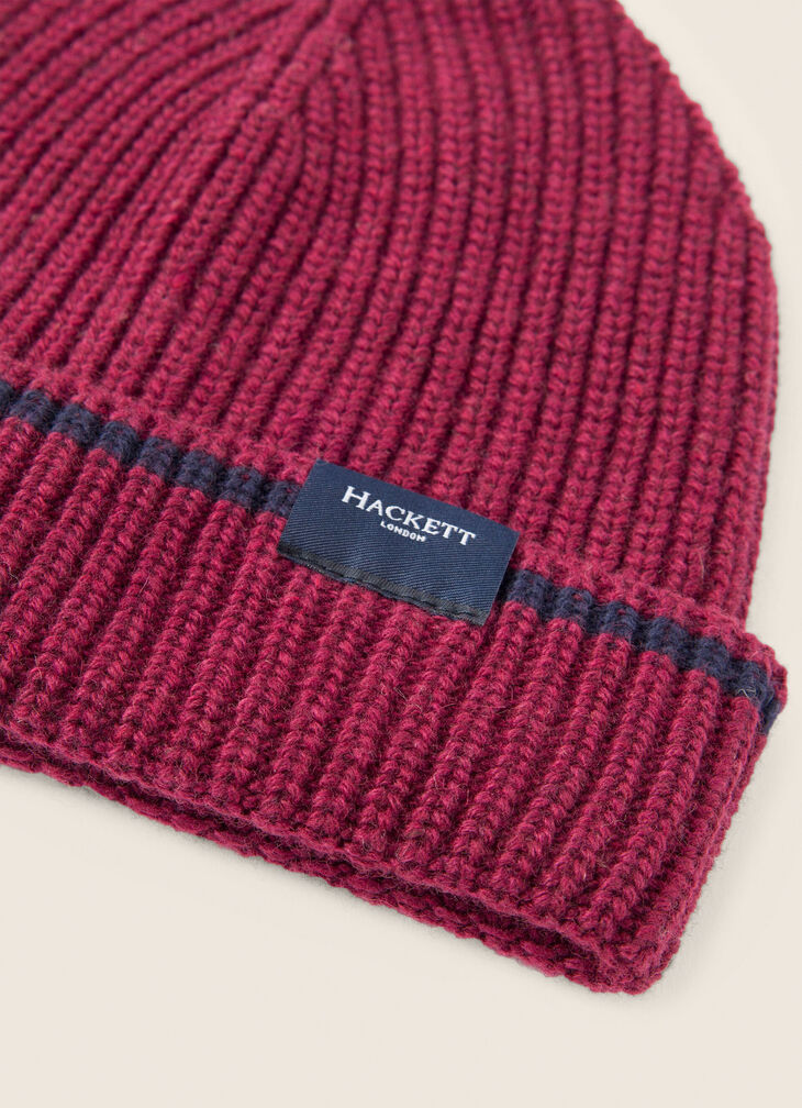 Contrast stripe beanie