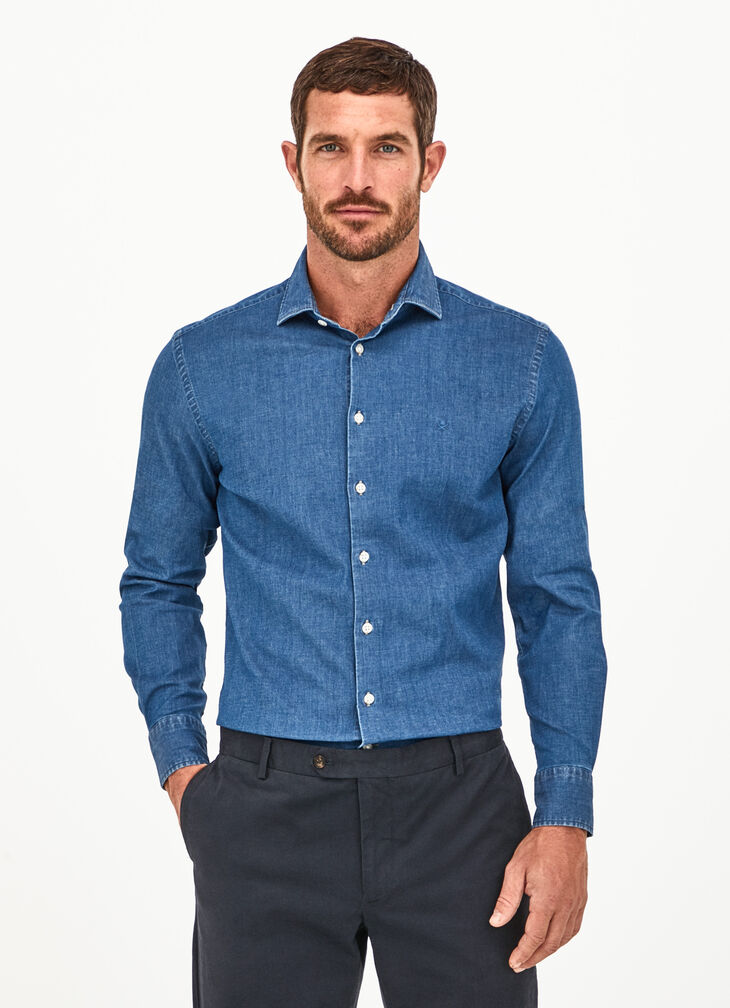 Stretch denim shirt