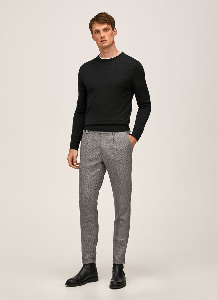 Houndstooth chino trousers