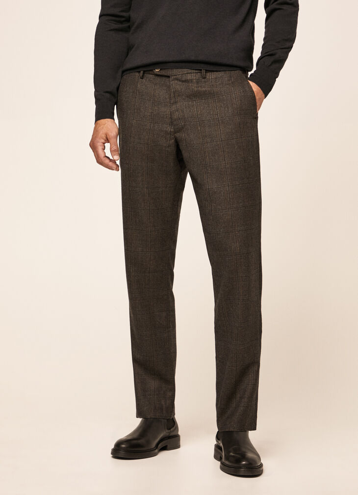 Check chino trousers