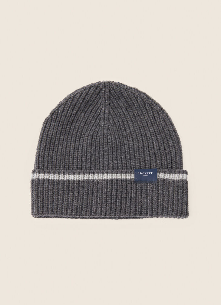 Contrast stripe beanie