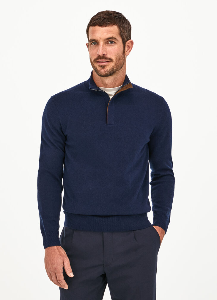 Half-zip knitted jumper