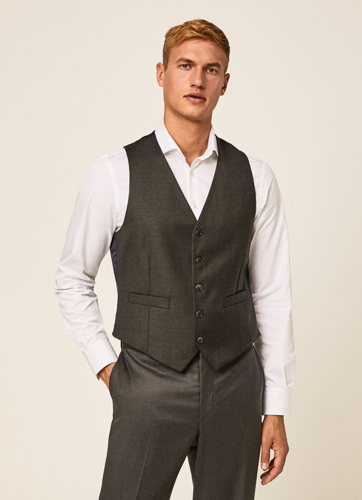Plain wool waistcoat